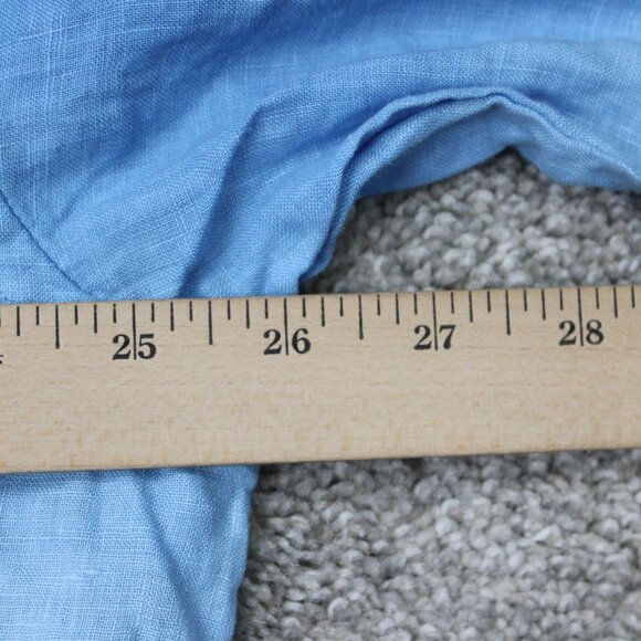 Karl Kani Camp Shirt NWT Mens Large Blue/White 100% Linen Loop Collar S/S Button - Picture 10 of 13